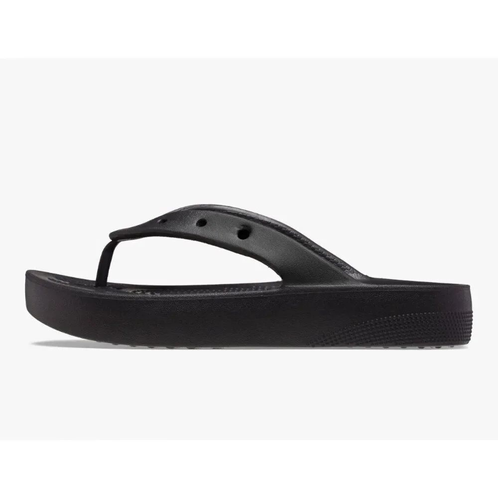 Crocs Black Women’s Platform Thong Flip Flop Slippers Sandals Size 8